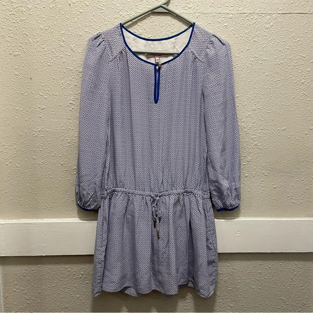 Juicy Couture Blue Silk Drop-waist Cocktail Dress